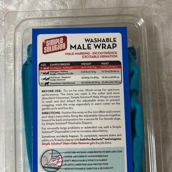 Simple Solution Washable Male Wrap and 12 pack of diapers - Picture 3 of 6